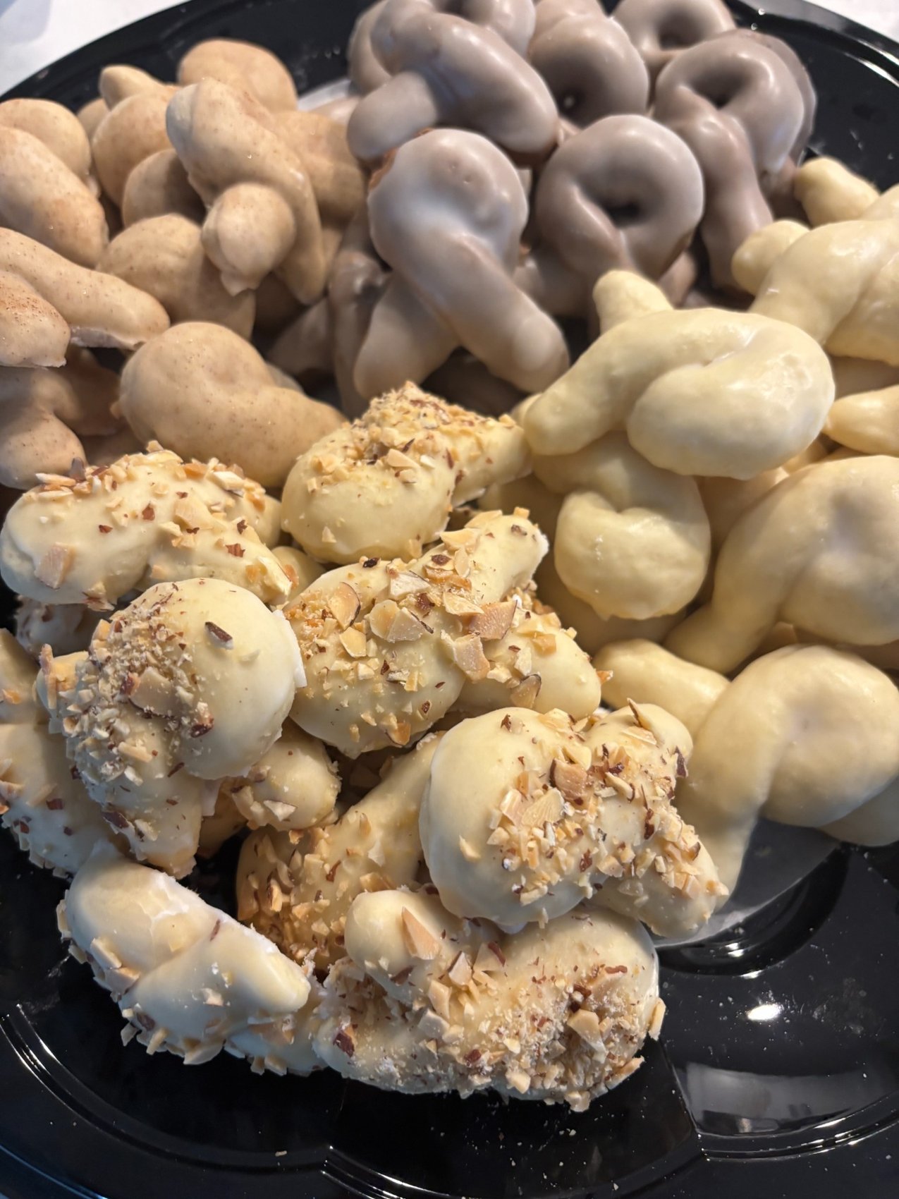 A tray of assorted handmade Knot cookies