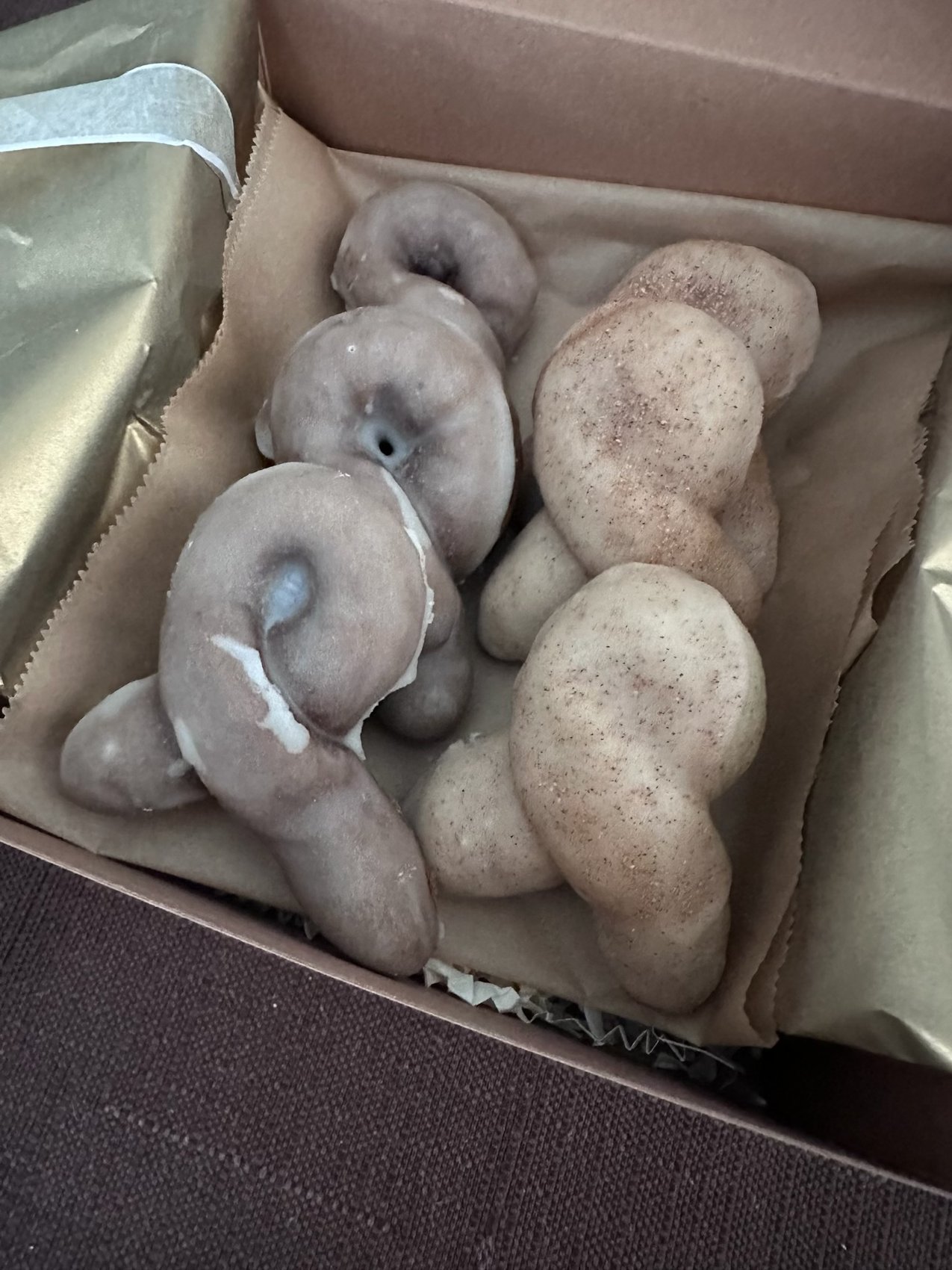 Handmade Knots nestled inside a box